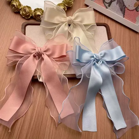 Fermaglio per Capelli con Fiocco Dolce Molletta Elegante Stile Balletto Accessorio Capelli