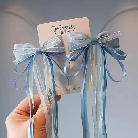 Mollette per Capelli a Fiocco per Bambini Maglia Nastro Stile Antico Cinese Accessori Capelli Carini Fermagli per Ragazze
