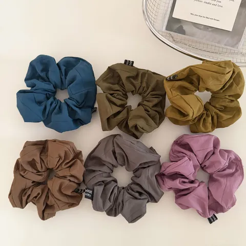 Elastici per Capelli in Tessuto Plissettato Tinta Unita Minimalista per Donne Accessori per Capelli Quotidiani
