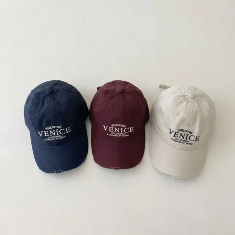Kinder Retro Buchstaben Bestickte Baseballkappe WascheBaumwolle Gebogene Krempe Sonnenschutz Hut Für Jungen Und Mädchen Frühling Herbst