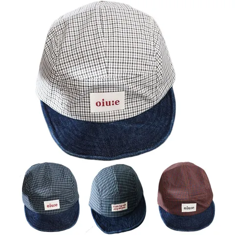 Kinder Baseballkappe Schnelltrocknendes Gewebe Weicher Schirm Karierter Hut Einstellbarer Outdoor Sonnenschutz Sportkappe Für Jungen Mädchen