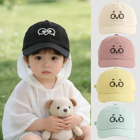 Kinder Baseballkappe Schnelltrocknendes Gewebe Süße Große Augen Stickerei Sonnenschutz Verstellbare Outdoor Mütze Für Kinder Jungen Mädchen