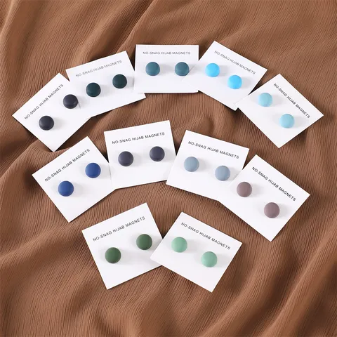 Matte Runde Magnetische Hijab Nadeln Schalclips Brosche Für Frauen Hijab Zubehör Magnet Broschen Schmuck 2er Pack