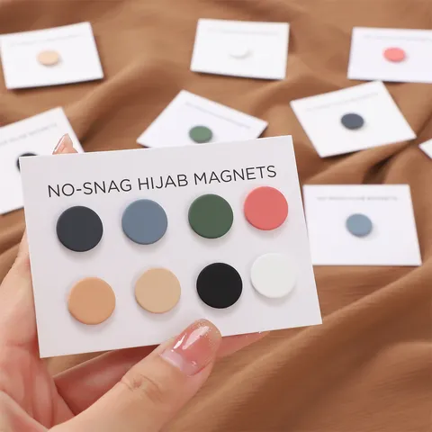 Ronde Magnetische Sjaalclip Hijab Magneet Sterke Anti Exposure Pin Legering Minimalistische Meerkleurige Sjaal Accessoires