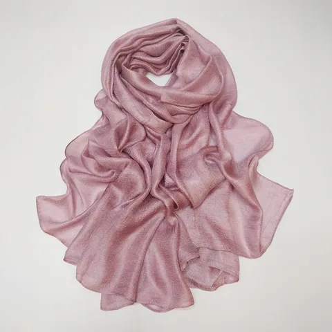 Solid Color Imitation Silk Scarf Soft Long Shawl Head Wrap Large Size Scarf For Women Daily Fashion Accessories