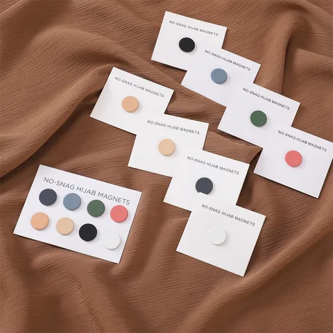 Ronde Magnetische Sjaalclip Hijab Magneet Sterke Anti Exposure Pin Legering Minimalistische Meerkleurige Sjaal Accessoires