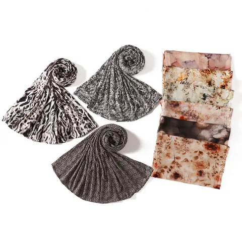 Damen Mode Leopard Tierdruck Langer Schal Leichter Weicher Seidiger Baumwollmischung Schal Tuch Wraps Für Den Alltag
