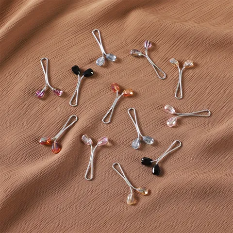 Clip per Sciarpa in Metallo e Cristallo a Forma di U Spilla per Scialle Fibbia di Fissaggio Accessori Decorativi per Donne
