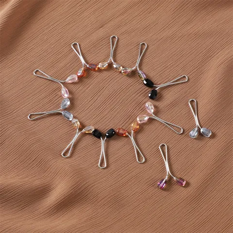 Clip per Sciarpa in Metallo e Cristallo a Forma di U Spilla per Scialle Fibbia di Fissaggio Accessori Decorativi per Donne