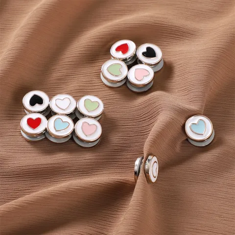 Legierung Magnetischer Hijab Schalclip Brosche Pin Mit Charmantem Herz Und Schleife Design Sicherer Magnetverschluss Für Damen Tägliche Bekleidungszubehör