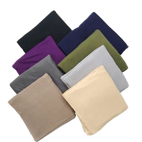 Damen Einfarbig Modal Baumwolle Jersey Langer Schal Weich Leicht Atmungsaktiv Hijab Tuch Mode Halstuch