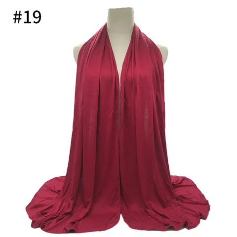 Damen Einfarbig Modal Baumwolle Jersey Langer Schal Weich Leicht Atmungsaktiv Hijab Tuch Mode Halstuch