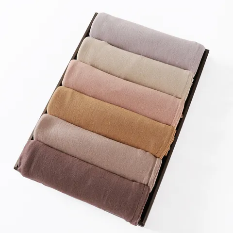 Einfarbig Merzerisierte Baumwolle Weich Atmungsaktiv Damen Hijab Schal Lange Wickel Tuch Mode Tägliche Accessoires