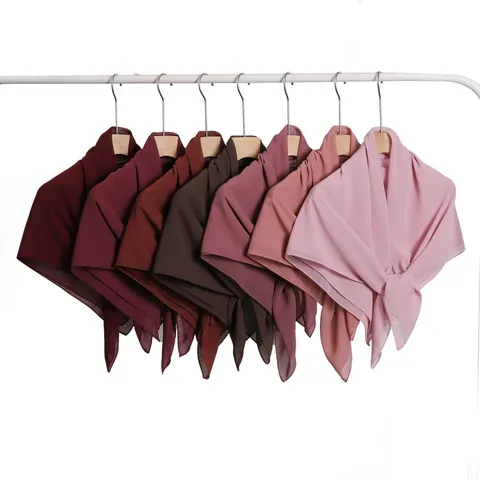 Women's Solid Color Chiffon Square Scarf Lightweight Breathable Sun Protection Head Wrap Shawl