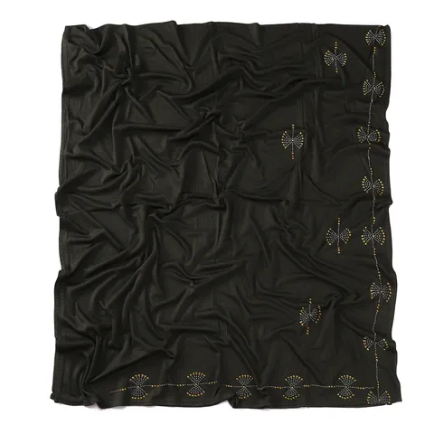 Dames Elastisch Ademend Gemerceriseerd Katoen Sjaal omslagdoek Paardenbloem Strass Lange Sjaal Hoofddoek Accessoire