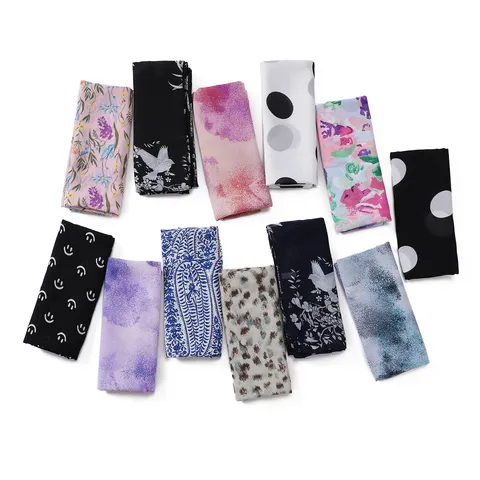 Donna Moda Sciarpa Chiffon Leggero Morbido Floreale Lungo Sciarpa Collo Scialle Versatile Elegante Sciarpa Collo Per Usura Quotidiana