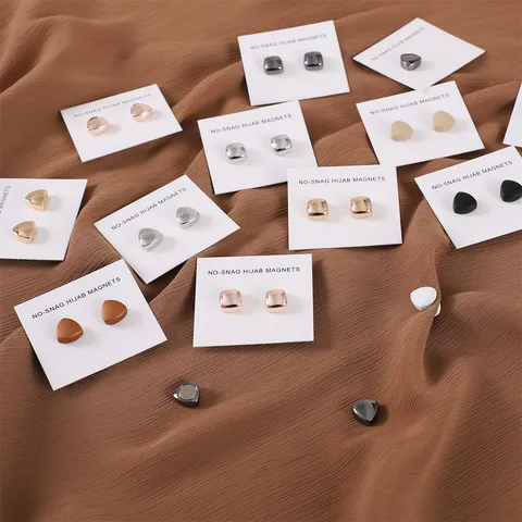 Clip Magnetica Geometrica in Lega per Sciarpa Spilla Scialle Fibbia a Calamita Multiuso per Hijab Gioielli di Moda da Donna