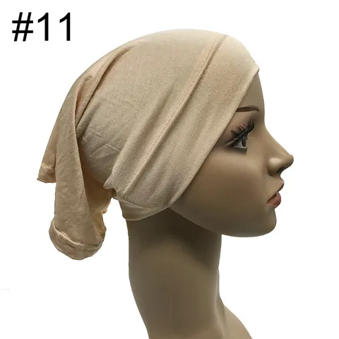 Modal Elastische Kopfabdeckung Einzeltab Farbe Schlupfmütze Vielseitig Tägliche Hijab Mütze Atmungsaktiv Weich Damen Schal Kopfbedeckung