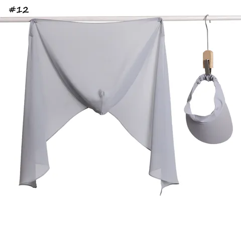 Women's Chiffon Hood Scarf And Empty Top Sun Hat Set Solid Color Sun Protection Multi-Function Outdoor Accessories