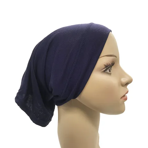 Modal Elastische Kopfabdeckung Einzeltab Farbe Schlupfmütze Vielseitig Tägliche Hijab Mütze Atmungsaktiv Weich Damen Schal Kopfbedeckung