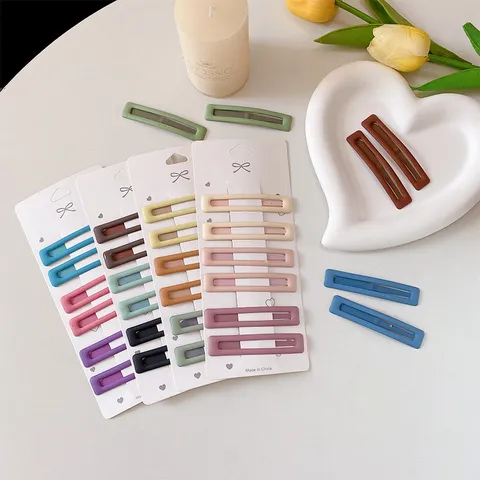 Mollette per Capelli in Metallo Opaco da Donna Fermagli Laterali Rettangolari geometrici Accessori per Capelli Minimalisti