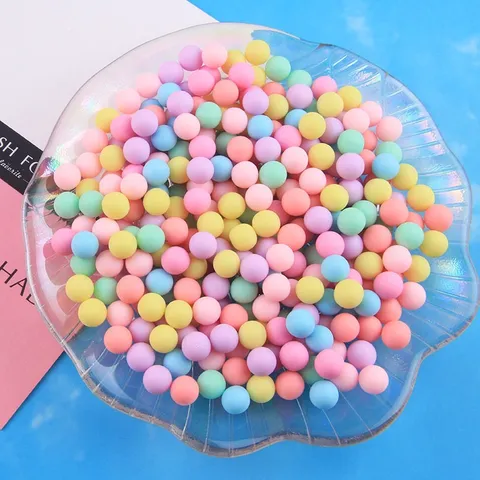 Perle Sferiche in Acrilico Macaron Perle Sponsore Senza Foro Per Custodia Telefoni Accessori Fai da Te