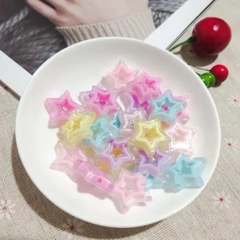 Perline Sfuse in Acrilico Trasparente a Forma di Stella per Accessori di Creazione di Gioielli