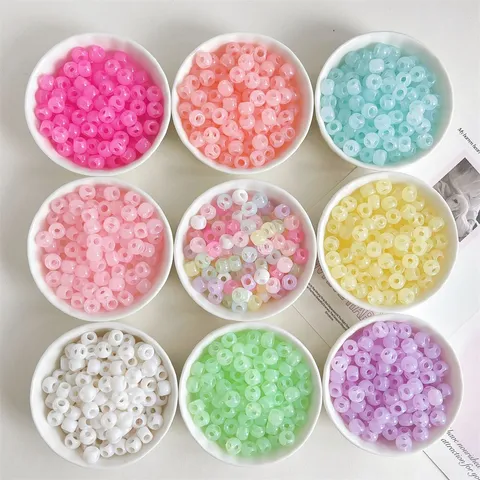 Perline Sciolte in Acrilico a Quattro Vie Perline Gelatina DIY Creazione Gioielli Accessori Perline con Foro a Croce Colorate Per Catena Telefono