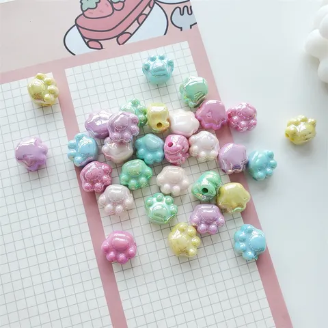 Perle con Artiglio di Gatto in Acrilico Perle Sciolte Placcato in Colore AB DIY Catena per Telefono Braccialetto Creazione di Gioielli Accessori Artigianali