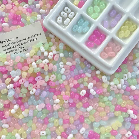 Perle Sciolte in Acrilico a Forma di Arachide Gelatina Per Bracciali Collane Fatti a Mano Accessori di Gioielleria Colori Misti