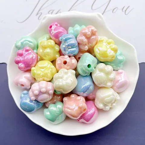 Perle con Artiglio di Gatto in Acrilico Perle Sciolte Placcato in Colore AB DIY Catena per Telefono Braccialetto Creazione di Gioielli Accessori Artigianali
