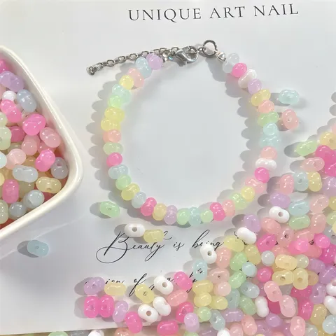 Perle Sciolte in Acrilico a Forma di Arachide Gelatina Per Bracciali Collane Fatti a Mano Accessori di Gioielleria Colori Misti