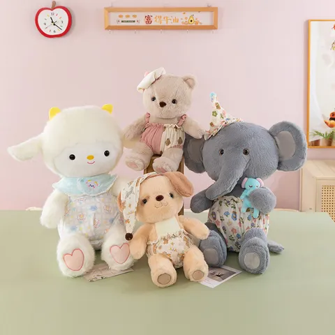 Mignon Jouet en Peluche d'Animal de Dessin Animé Bourré Petit Mouton Ours Eléphant Chien Douce Poupée Oreiller Apaisant Cadeau Enfant