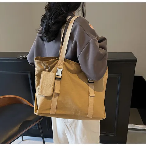 Large Capacity Nylon Tote Bag Casual Travel Shoulder Bag Multipurpose Fashion Crossbody Bag For Women Daily Commute