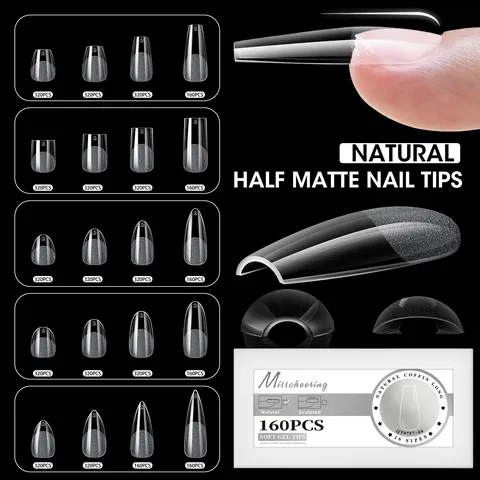Conseils D'Ongles En Gel Doux Transparent Couverture Complète Extensions De Manucure Préformées Diverses Formes Salon Professionnel DIY