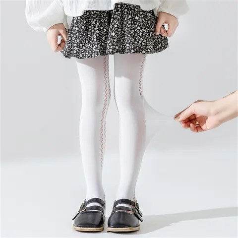 Kids Girls Summer Thin Cotton Tights Breathable Wheat Ear Mesh Pantyhose Baby Solid Color Toddler Leggings