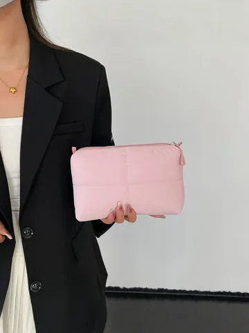 Gewatteerde Puffer Make-uptas Grote Capaciteit Reizen Cosmetica Opbergtas Organizer Voor Vrouwen Zachte Gevoerde Toilettas Portabel