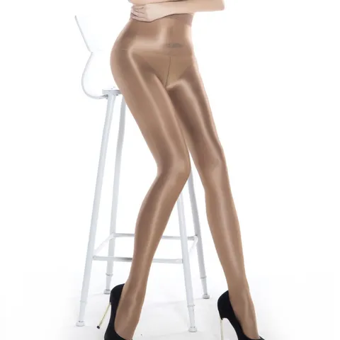 Women Glossy Shiny Pantyhose Sexy Slim Fit High Stretch Translucent Tights Footed Stockings For Stage Party
