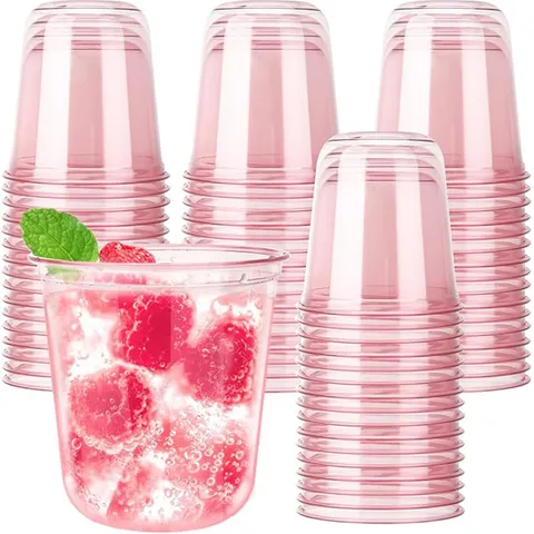 Bicchiere U in Plastica Rosa Bicchieri per Bevande Fredde Bicchieri in Plastica Rigida Ingrossata Per Festa Estiva Compleanno Cocktail