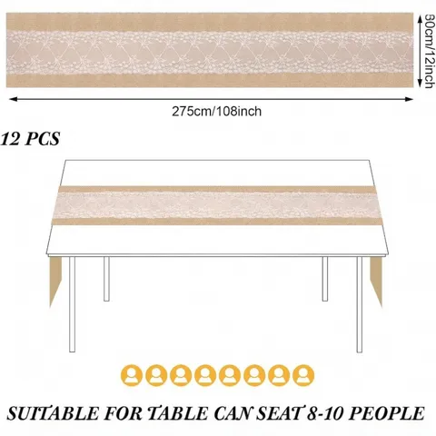 Rustic Burlap Table Runner Natural Jute Tablecloth For Wedding Christmas Party Home Dining Room Decor Minimalist Style