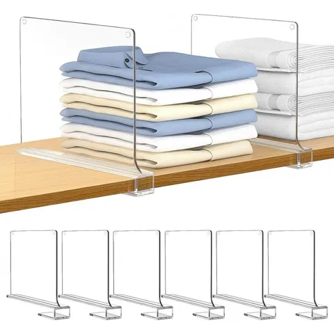 Transparent Acrylic Closet Shelf Divider Wardrobe Storage Separator Organizer Board For Bedroom Cabinet Bookshelf