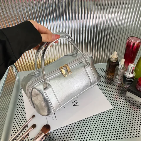 Draagbare PU Leren Cosmetische Tas voor Dagelijkse Reizen en Organisatie Handgedragen Make-up Pouch
