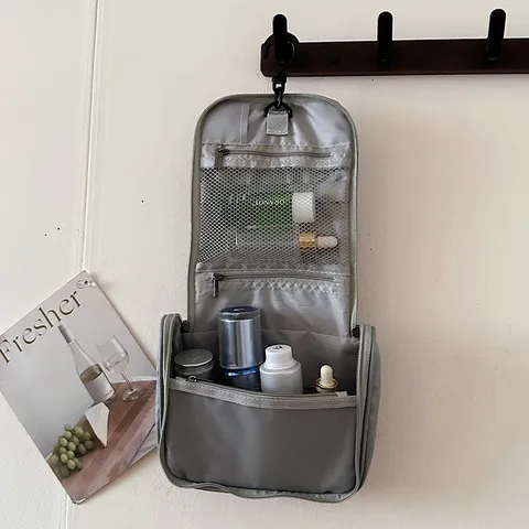 Reis Toilettas Grote Capaciteit Waterdichte Oxford Stof Cosmetische Make-up Organizer Tas Met Ophanghaak Voor Vrouwen Mannen
