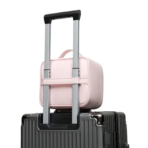 Grote Capaciteit Waterdichte PU Lederen Cosmetische Tas Draagbare Reistoilettas Organizer Etui Voor Vrouwen