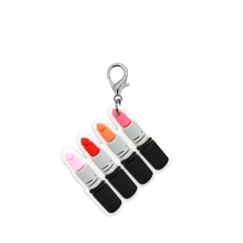 Cartoon Cosmetica PVC Sleutelhanger Leuke Parfum Lipstick Make-up Oogschaduw Tas Hanger Zacht Rubber Sleutelhanger