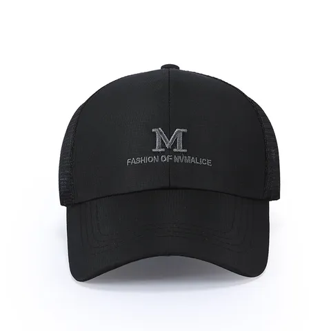 Unisex Adjustable Baseball Cap Outdoor Sports Sun Protection Breathable Mesh Hat With Letter Embroidery