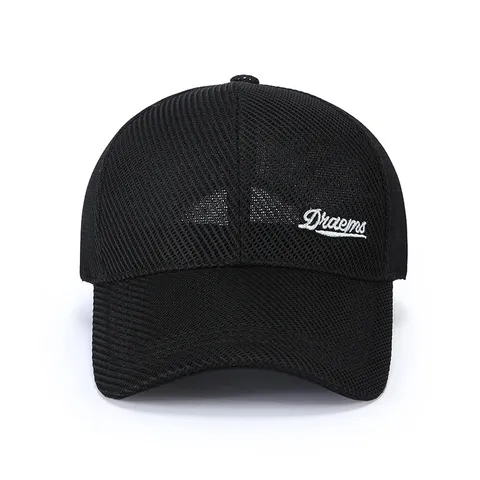 Men Summer Breathable Mesh Baseball Hat Outdoor Sun Protection Extended Brim Solid Color Casual Sport Cap