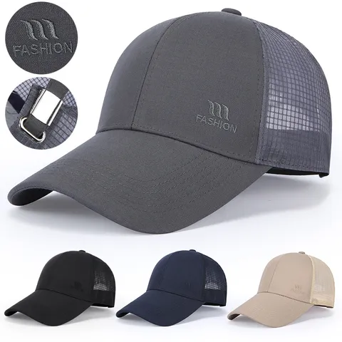 Unisex Casual Breathable Polyester Baseball Cap Adjustable Outdoor Sun Protection Sports Fishing Hat For Men Women