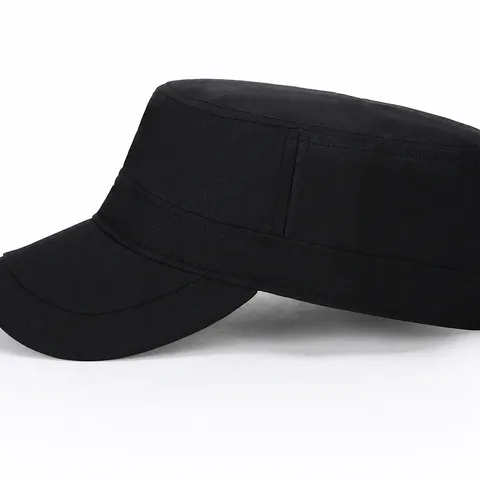 Men's Casual Flat Cap Solid Color Breathable Sun Protection Outdoor Sports Peak Cap Adjustable Summer Hat