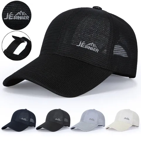 Summer Outdoor Sun Protection Mesh Baseball Cap Men Breathable Quick Dry Adjustable Casual Sports Hat